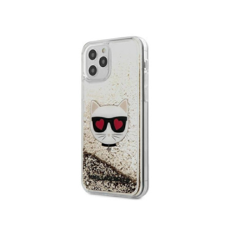 ORIGINAL KARL LAGERFELD Backcase CHOUPETTE Gold-Glitter für Apple iPhone 12| iPhone 12 Pro