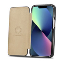 iCARER CURVED EDGE FOLIO ECHTLEDER schwarz für Apple iPhone 13 Pro