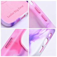 Back-Cover MAGSAFE-kompatibel Leather purple splash für Apple iPhone 13