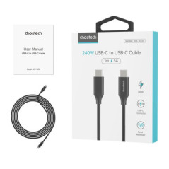 CABLE USB-C / USB-C 100 cm 240W black (für LADEN + DATEN)