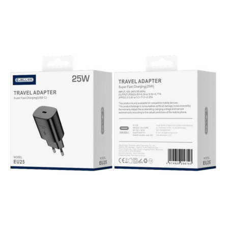 CHARGER USB-C 25W JELLICO EU25 black