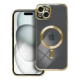 Case for iPhone 15 PLUS Electro Mag Cover compatible with MagSafe gold