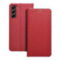 Flip case for Samsung S21 FE Luna Book Carbon red
