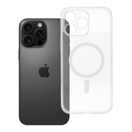 Case for iPhone 16 PRO MAX Clear Mag Cover (STR / CAMERA PROTECTION) compatible with MagSafe transparent glitter