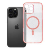 Case for iPhone 16 PRO MAX Clear Mag Cover (STR / CAMERA PROTECTION) compatible with MagSafe pink glitter