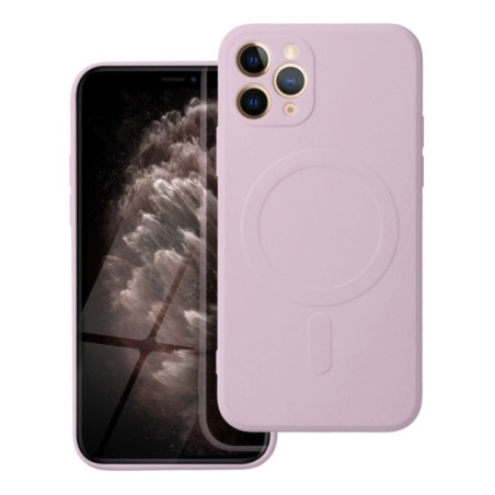 Case for iPhone 11 PRO Silicone Mag Cover compatible with MagSafe pink