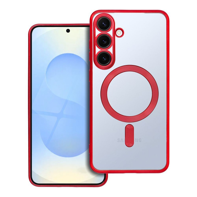 Case for Samsung S25 PLUS Electro Mag Cover compatible with MagSafe red