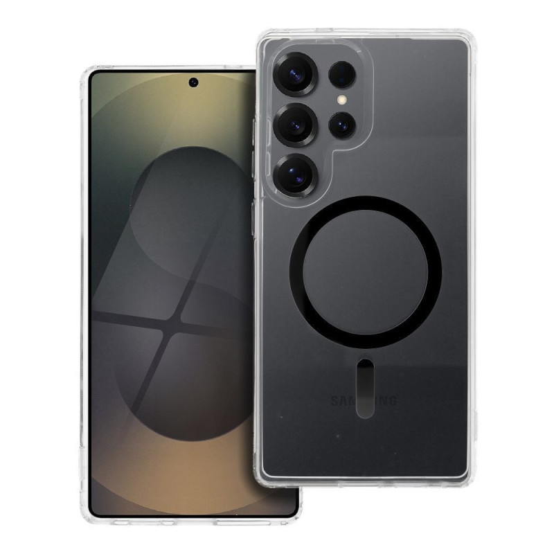 Case for Samsung S25 ULTRA Drop Glue Colorful Ring Mag Cover compatible with MagSafe black