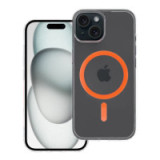 Case for iPhone 15 Drop Glue Colorful Ring Mag Cover compatible with MagSafe orange