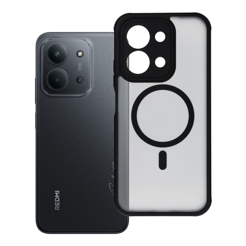 Case for Xiaomi Redmi 15C (173,16 x 81,07 x 8,2) Full Matte Mag Cover compatible with MagSafe black