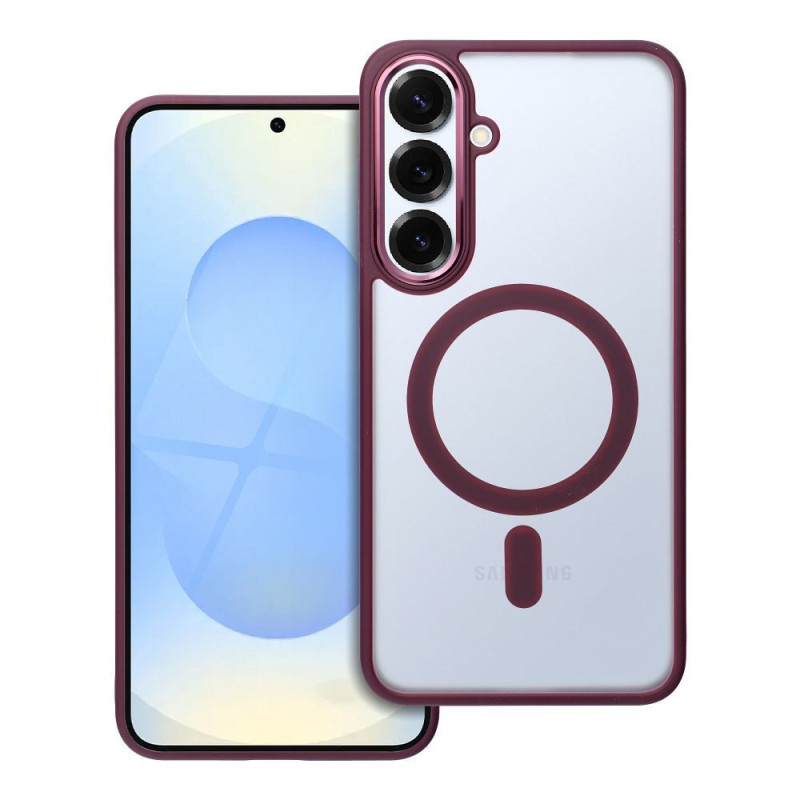 Case for Samsung S25 PLUS Matte Mag Cover compatible with MagSafe red