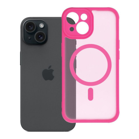 Case for iPhone 15 Full Matte Mag Cover compatible with MagSafe pink