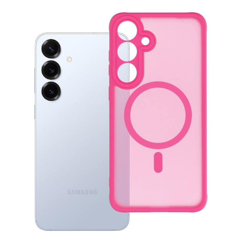 Case for Samsung S25 PLUS Full Matte Mag Cover compatible with MagSafe pink