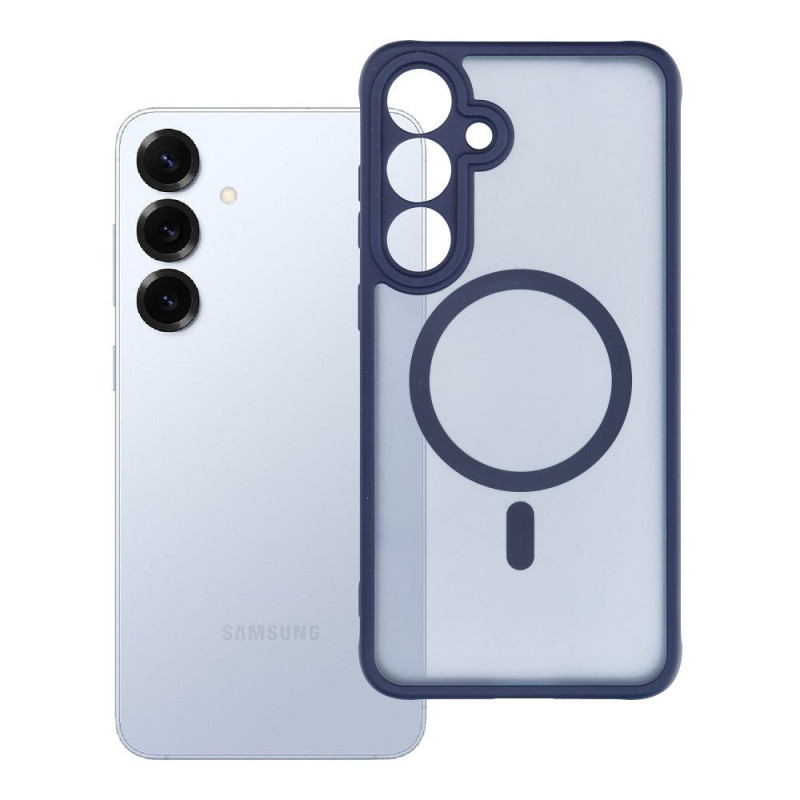 Case for Samsung S25 PLUS Full Matte Mag Cover compatible with MagSafe blue