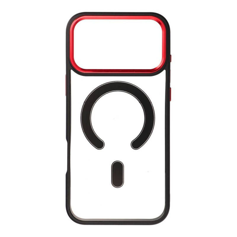Case for iPhone 17 PRO MAX Color Edge Mag Cover compatible with MagSafe black-red