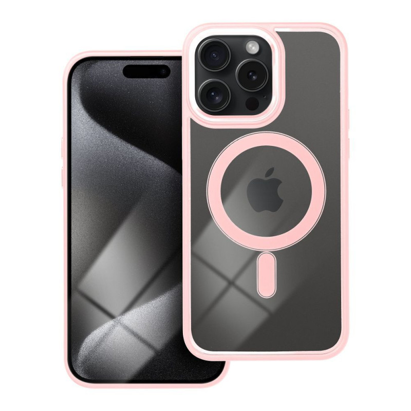 Case for iPhone 15 PRO MAX Color Edge Mag Cover compatible with MagSafe pink