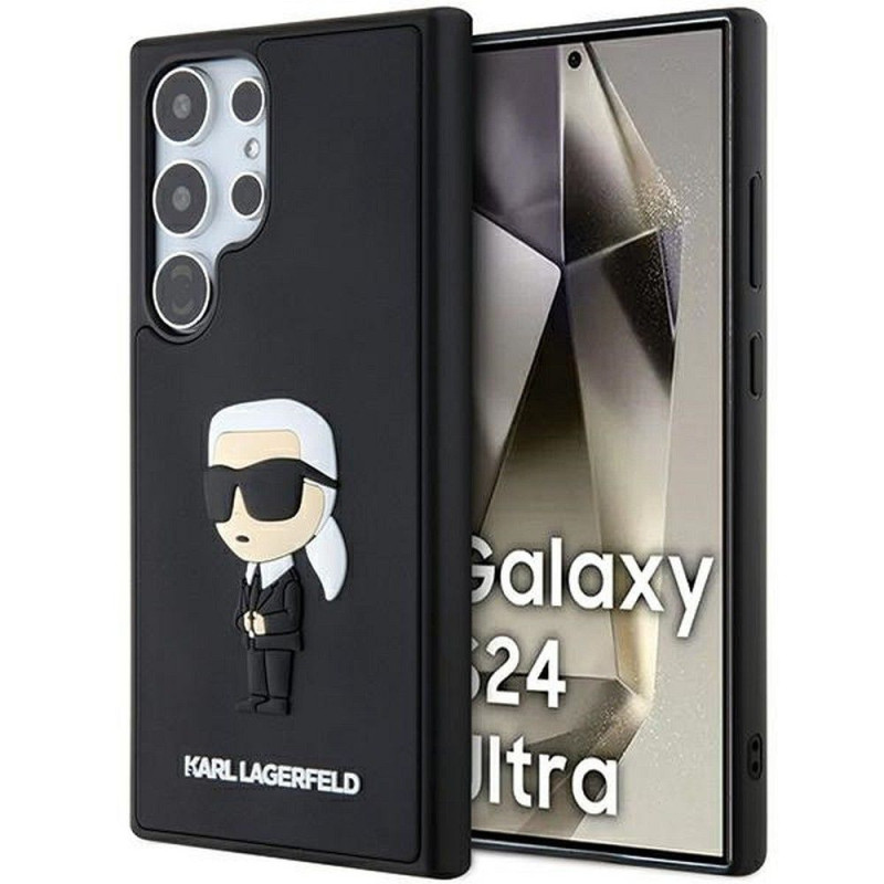 KARL LAGERFELD case for SAMSUNG S24 Ultra KLHCS24L3DRKINK (3D RUBBER IKONIK NFT) black