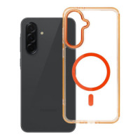 Case for Samsung A36 Frame Clear Hybrid Mag Cover compatible with MagSafe hermes orange