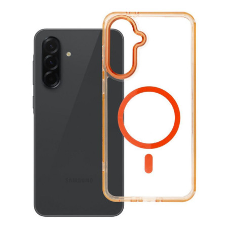 Case for Samsung A36 Frame Clear Hybrid Mag Cover compatible with MagSafe hermes orange