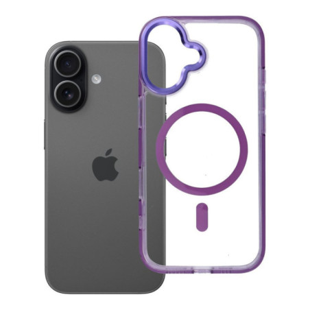 Case for iPhone 17 Frame Clear Hybrid Mag Cover compatible with MagSafe purple