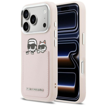 KARL LAGERFELD case for IPHONE 17 Pro Max KLHCP17X6PCSPKCP (PU W/ K&C Print & Pocket) pink