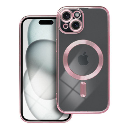 Case for iPhone 15 Electro Mag Cover compatible with MagSafe gold-rose