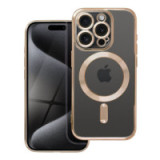 Case for iPhone 15 PRO Electro Mag Cover compatible with MagSafe gold