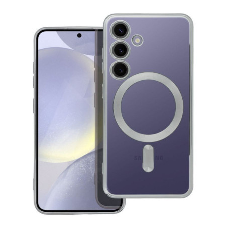 Case for Samsung S24 Electro Mag Cover compatible with MagSafe silver