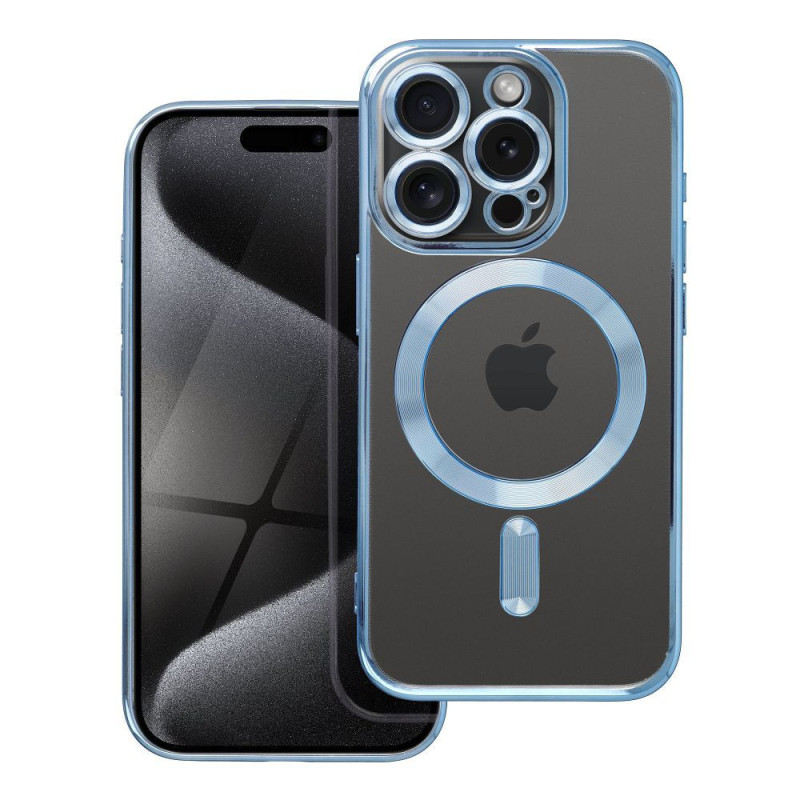 Case for iPhone 15 PRO Electro Mag Cover compatible with MagSafe blue