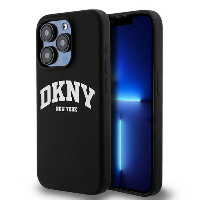 DKNY case for IPHONE 14 Pro compatible with MagSafe DKHMP14LSNYACH (DKNY HC MagSafe Silicone W/White Arch Logo) black