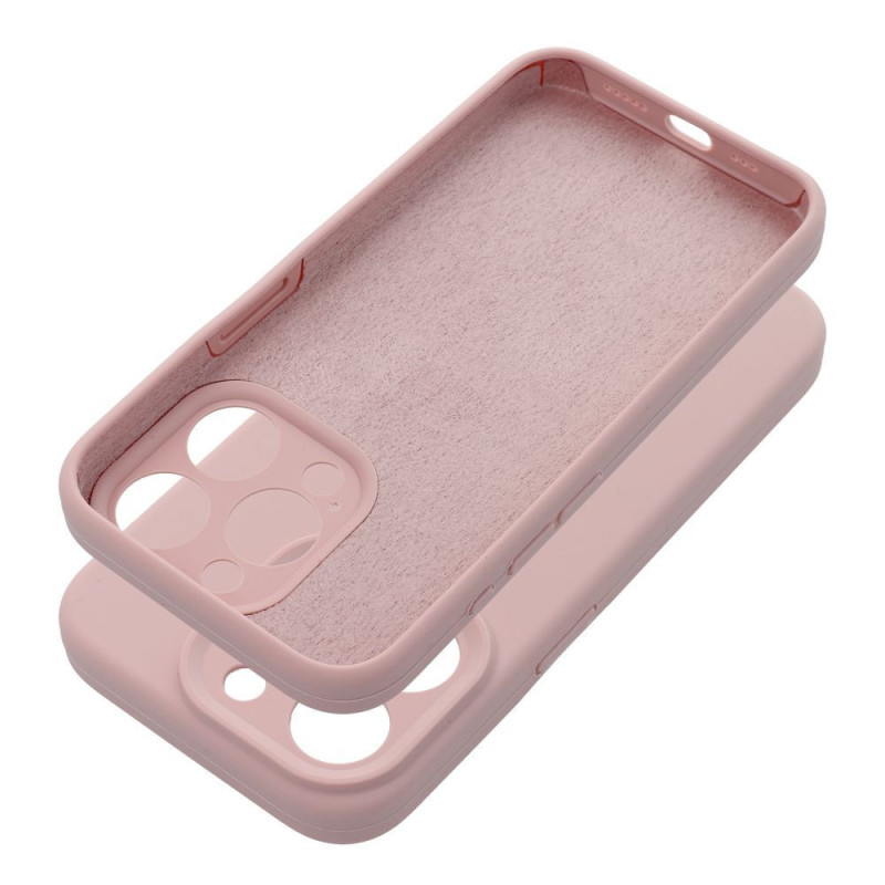Case for iPhone 15 PRO Silicone 2mm (camera protection) powder pink Case for iPhone 15 PRO Silicone 2mm (camera protection) powder pink
