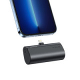 Powerbank Veger PlugOn (W0556P) PD QC3.0 3A 20W 5000 mAh with a built-in connector Lightning black
