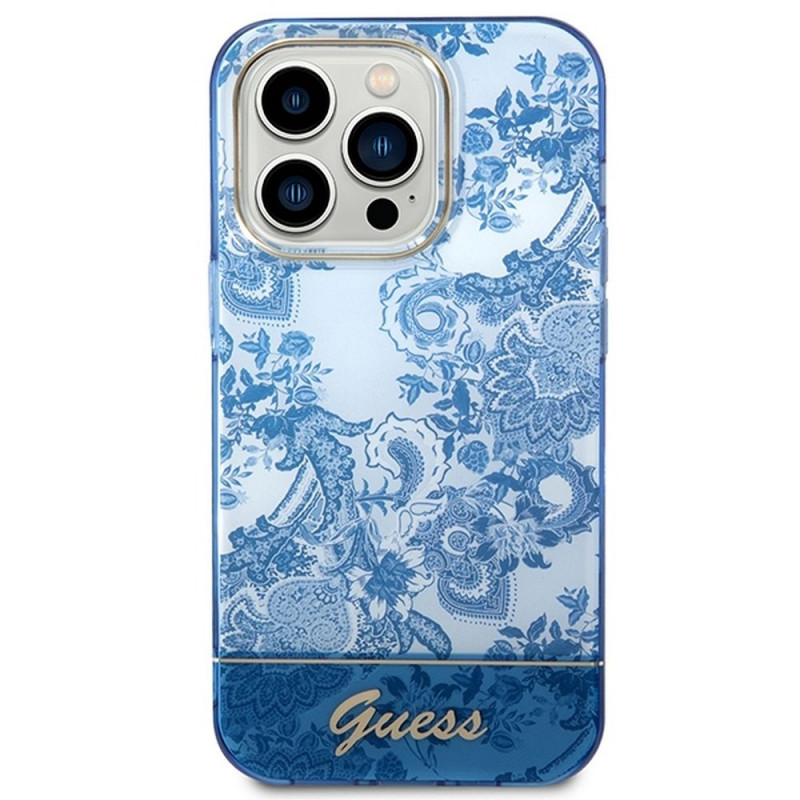 GUESS case for IPHONE 14 Pro GUHCP14LHGPLHB (IML Electro Cam TDJ) blue