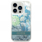 GUESS case for IPHONE 14 Pro GUHCP14LLFLSN (Liquide Glitter Flower) green