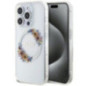 GUESS case for IPHONE 15 Pro compatible with MagSafe GUHMP15LHFWFCT (Flowers Wreath)  transparent