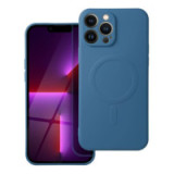 Case for iPhone 13 PRO MAX Silicone Mag Cover compatible with MagSafe blue