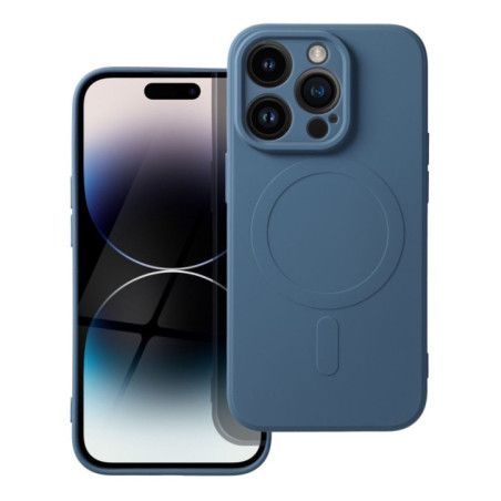 Case for iPhone 14 PRO Silicone Mag Cover compatible with MagSafe blue