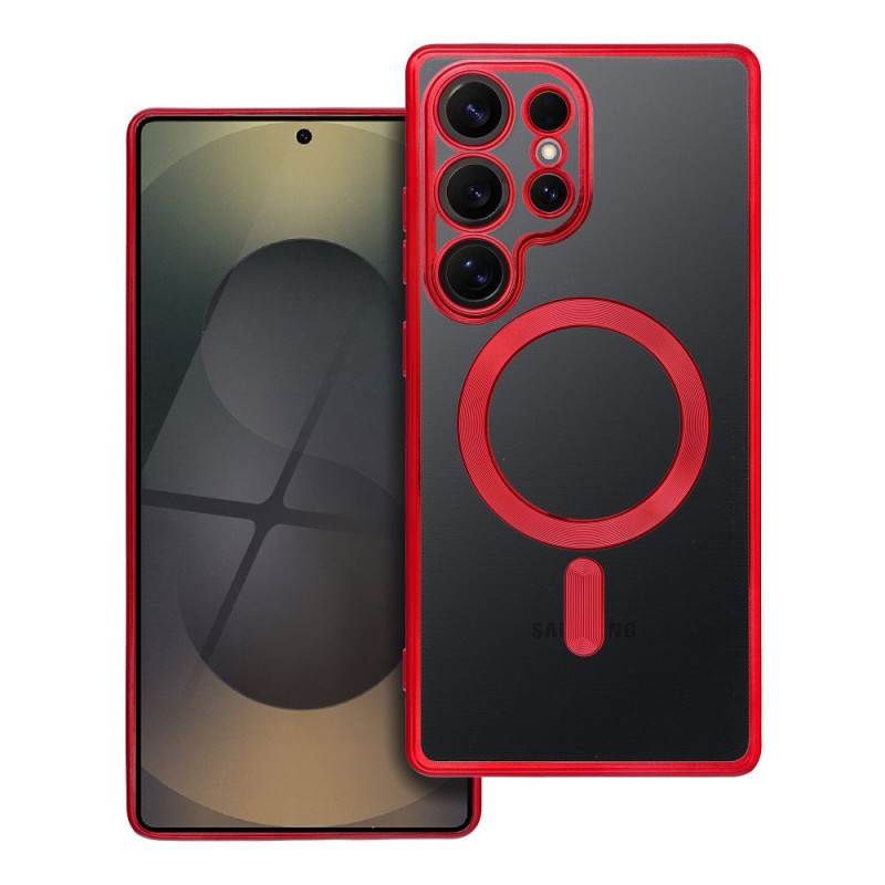 Case for Samsung S25 ULTRA Electro Mag Cover compatible with MagSafe red