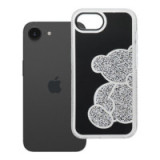 Case for iPhone 16e (SE 4 2025) Teddy Bear silver