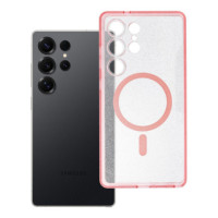 Case for Samsung S25 ULTRA Clear Mag Cover (STR) compatible with MagSafe pink glitter