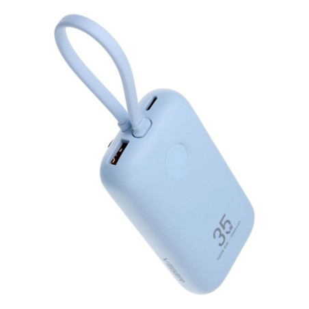 Powerbank Veger K1 (W1188) PD QC3.0 35W 10000 mAh with built-in USB-C cables / Lightning blue