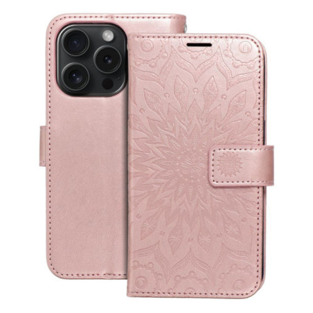 MEZZO Book case for IPHONE 15 Pro mandala rose gold