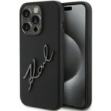KARL LAGERFELD case for IPHONE 15 Pro KLHCP15LSKSBMCK (Silicone Karl Script Logo) black