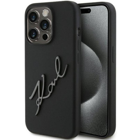 KARL LAGERFELD case for IPHONE 15 Pro KLHCP15LSKSBMCK (Silicone Karl Script Logo) black