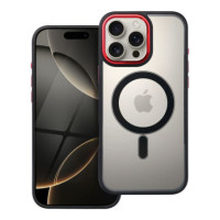 Case for iPhone 16 PRO MAX Color Edge Mag Cover compatible with MagSafe black-red