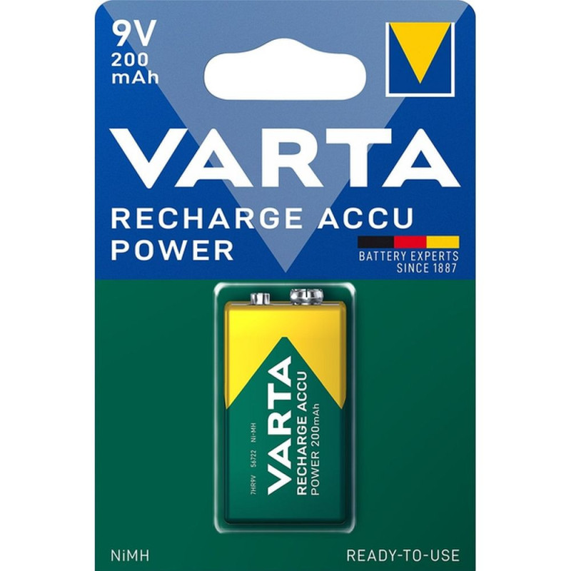 VARTA rechargeable battery 9V 200mAh Accu Power 1 pcs VARTA rechargeable battery 9V 200mAh Accu Power 1 pcs