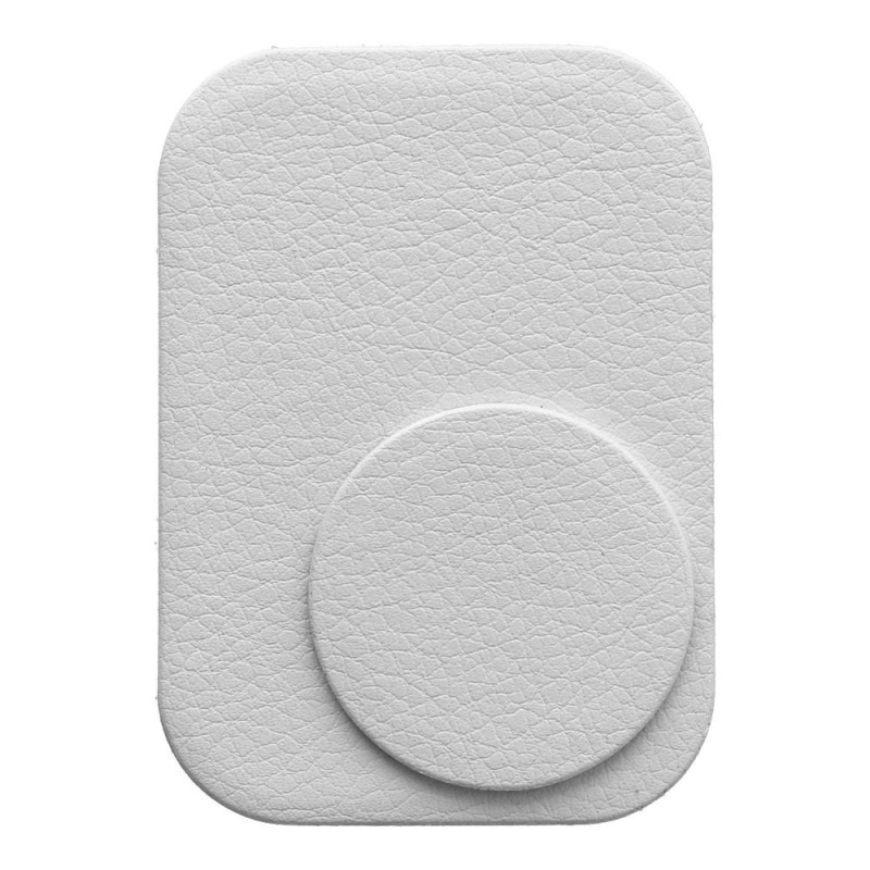 Badge for magnet car holder with leather silver