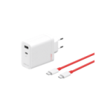 OnePlus 120W Dual Ports SuperVooc  Adapter + Cable (Type-C + Type-A) - White