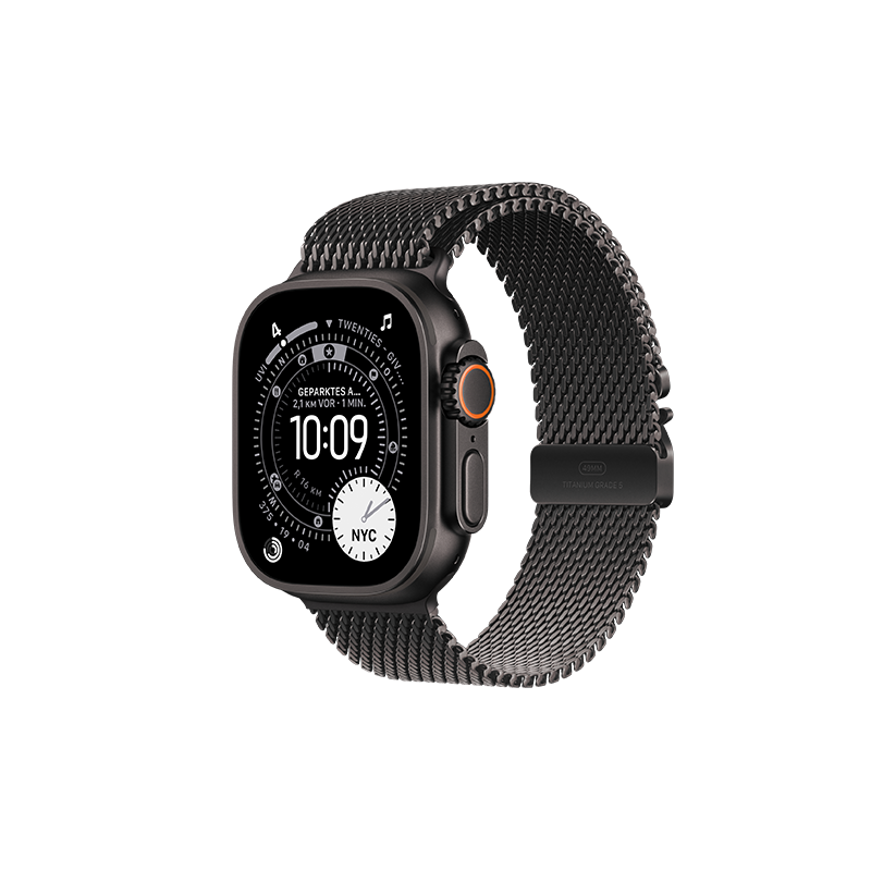 Watch Apple Watch Ultra 3 (2025) 5G 49mm Black Titanium Case with Black Titanium Milanese Loop M - Black