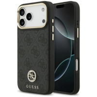 GUESS case for IPHONE 17 Pro Max compatible with MagSafe GUHMP17XP4GRMDEK (PU W/ 4G Strass Logo) black